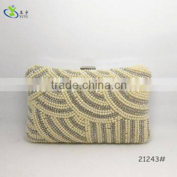 2014 women crystal beaded hard case clutch evening bag