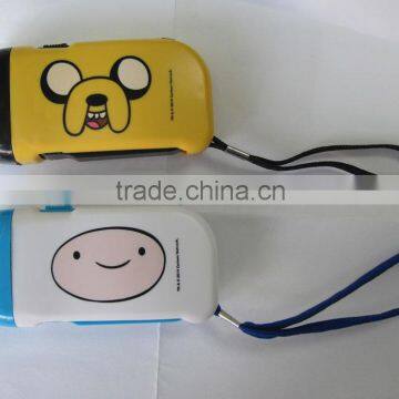 HEYU Plastic 2 Led Rechargeable Crank Dynamo Flashlight for Promotion