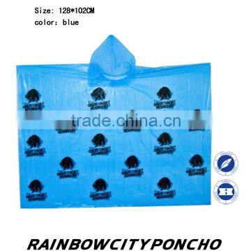 LDPE rain poncho with color logo printting used as a pronmotional gift and out door goods