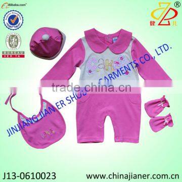 new fashion cotton girl romper 4pcs gift set