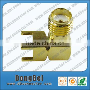 50ohm SMA female right angle connector for PCB mounting