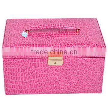 Branded classical leather rectangle jewelry box