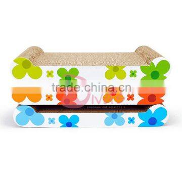 Eco-friendly Cat Toys Corrugated Paper Board Sunflower Cat Scratch Board