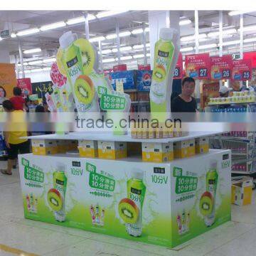 Supermarket Point of Sales Corrugated paper Big display stand Cardboard Pallet display for advertising hot sales