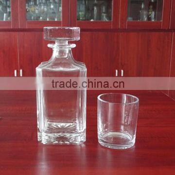 750ml Beautiful Embossed Square Glass Whiskey Decanter With Glass Lid photo-6