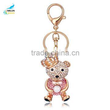 Custom Made Alloy Opal Crystal Doll Bears Keychain photo-4
