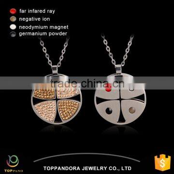 China wholesale price high quality fashion lady's design stainless steel quantum scalar energy pendant with crystal stones