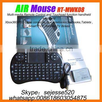 Wireless Keyboard Mouse Touchpad Mini keyboard control RT-MWK08 for Android tv box