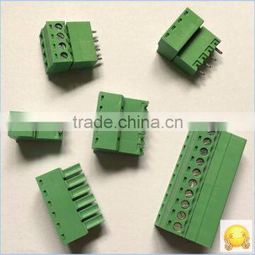 Factory price 6 pin right angle screw pcb mount pluggable terminal block 5.08mm green color