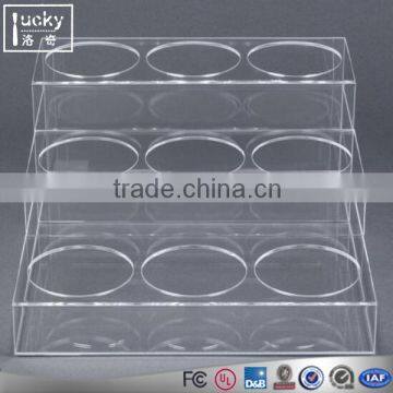 Acrylic 9 Bottle Stand Rack,3 Tier Counter Top Wine Bottle Display photo-2