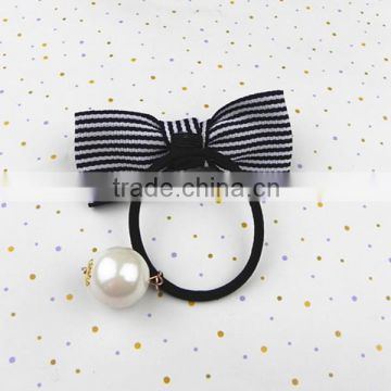 custom made happy hair tie pearl