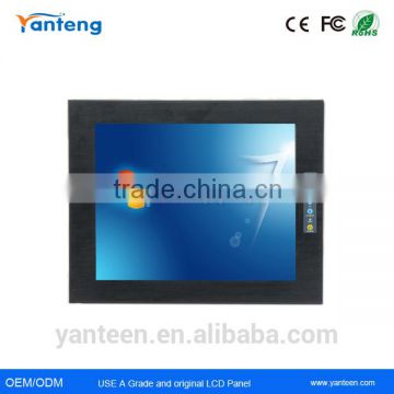 Front panel IP65 grade 17inch embedded touch screen monitor for industrial control system