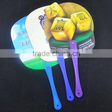 Custom design pp plastic fan, pp fan, hand fan, adverting pp fan