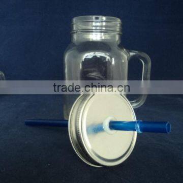 straw lid glass jar mason glass jar