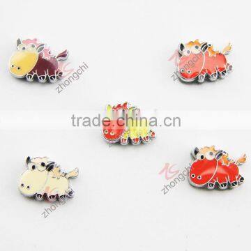 8MM zinc alloy enamel epoxy metal cow charm fit bracelet