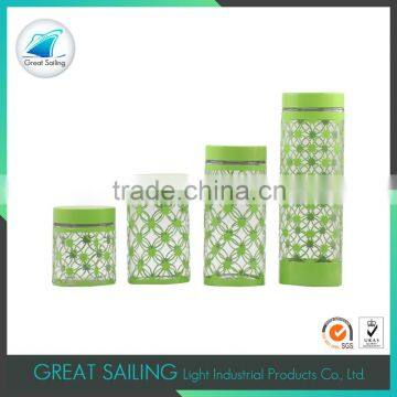 green metal protected set glass storage jar manufacturers