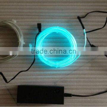 Super bright hard el wire at 2.3mm 3m transparent-green color ON/OFF with DC3V battery inverter