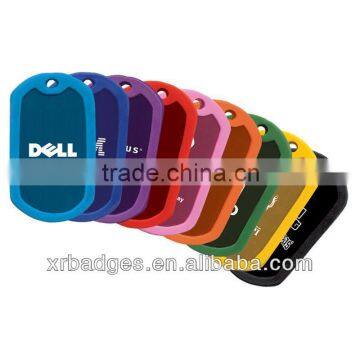 metal couple dog tags with rubber coat
