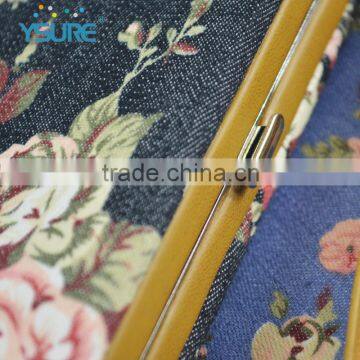 Flower Pattern PU Leather Universal Box Phone Case For Samsung Galaxy Note 7 With Make-up Mirror
