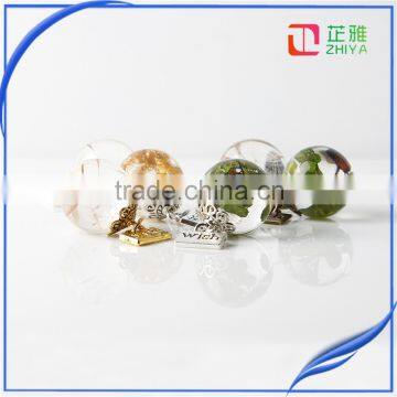 handmade 20mm clear transparent resin ball wish dried flower necklace