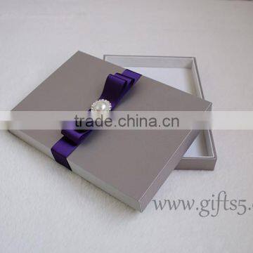 Custom Handmade Wedding Invitation Box With Pearl photo-3