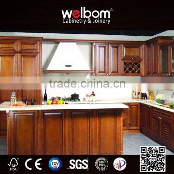 2016 Welbom Environmentally Friendly Economic Stained Wood Kitchen Cabinet