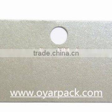 Punch 2 Holes Silver Earring Card With Gold Logo Custom