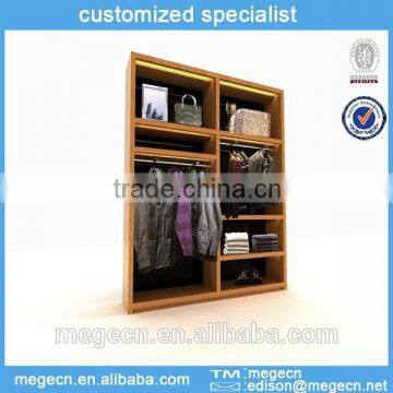 retail clothes store wooden wall cabinet display