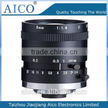 cn aico manual type low distortion fixed focus 8mm F1.4 2/3 inch c mount 5mp industry lens