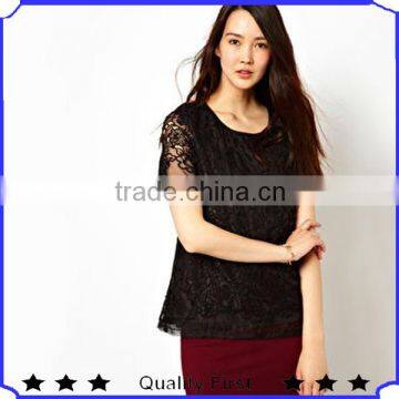 ODM&OEM manufactures fahison designer clothing in china Embroidered Floral Top shkz 169