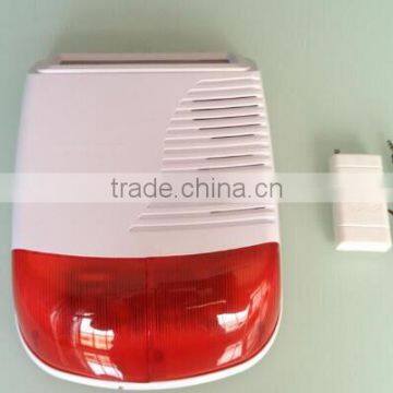 Wireless solar strobe siren alarm with rechargeable battery+CE certificates