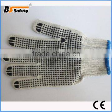 BSSAFETY Factory Price 2016 Wholesale Cheap Work Pvc Dotted Cotton Hand Gloves photo-2