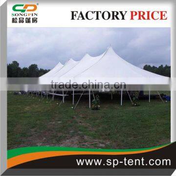 Galvanized Steel framework and Vinyl top 12x30m century high peak pole tent installed on grass land