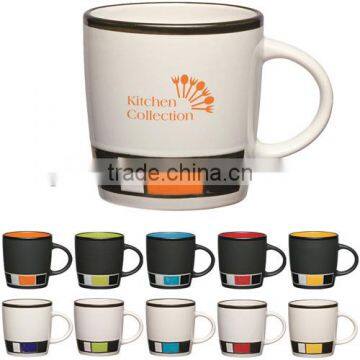 Promotion V-Shaped Stoneware Color Mug with Logo Custom