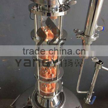 glass reflux still,glass distiller column with copper bubble plate.