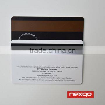 Blank Plastic CR80 Hico Magnetic Card With Barcode