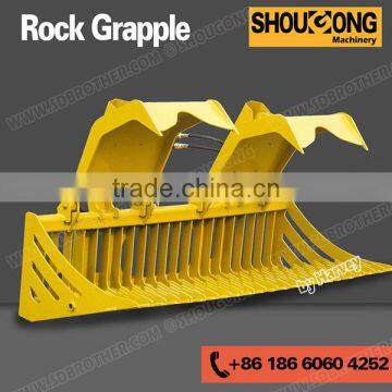Skeleton Rock Bucket With Grapple Fork for Skid Steer Loader photo-2