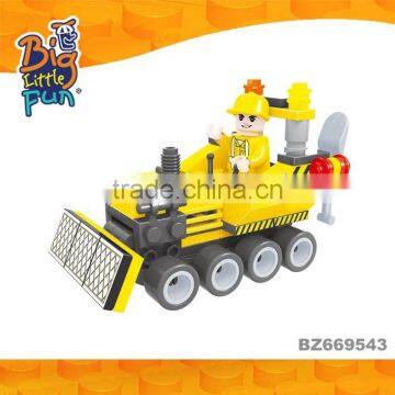 Plastic construction mini truck assemble toy educational building blocks toys for kids