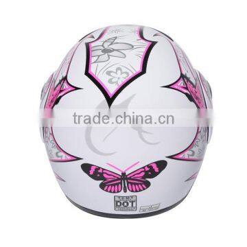 DOT Pink Butterfly Flip Up Modular Full Face Women Motorcycle Helmet Size S M L photo-3