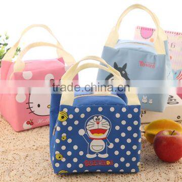 Promotion Pattern Canvas luminum foil insulated thermal kids lunch bag for school