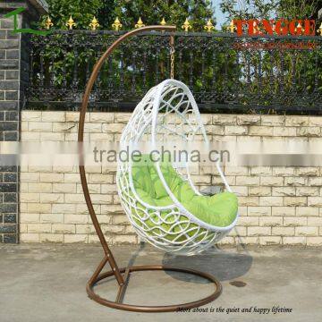 Single Seat White Rattan Hanging Chair for Outdoor photo-2
