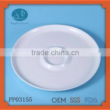 New products 2015 innovative product ceramic enamle egg tray,egg tray,round shape snack plate