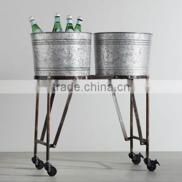 Galvanized Iron Double Beverage Tub With Stand | Beverage Tub Beer Tub