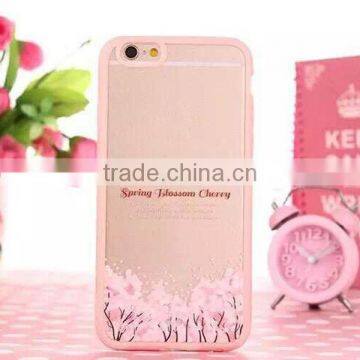 TPU + Acrylic Transparent Pink Cartoon Cute Phone Case for IPhone 6 photo-3