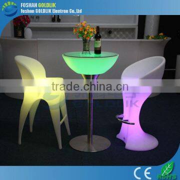 GLACS Control Plastic Patio Furniture LED Lighting Bar Stools photo-2