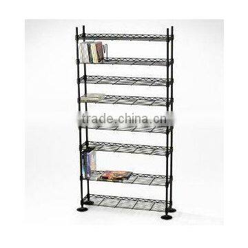 8-Tier Media Rack Black