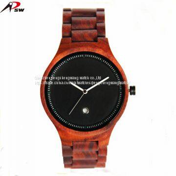 Wood and mental 100% man's quartz natural wooden watch