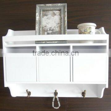 White color wooden wall shelf