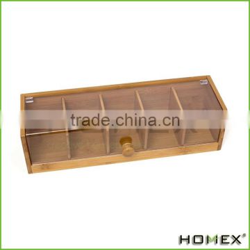 Bamboo condiment dispenser spice box Homex BSCI/Factory