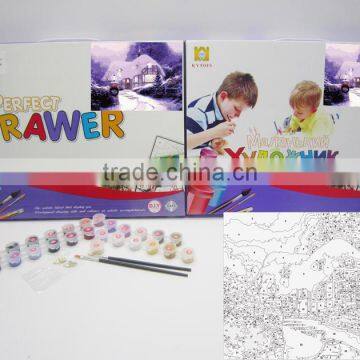 Non-toxic cardboard painting gift set Diy kids digital painting cardboard educational toys